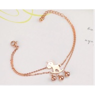 18k Rose Gold plated titanium anklet - Rocking Horse