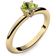 Gold Gold Ring Green Peridot Ring 585PEFA+Luxury Gift Box+Green Peridot Ring Gold (585 Gold) - Preci
