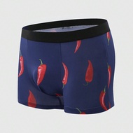 กางเกงบ็อกเซอร์ Men Chili Print Contrast Tape