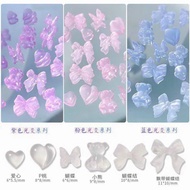 Glass bow Charm, glass bear, transparent heart - Olibily