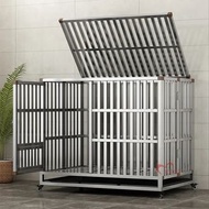 不銹鋼可摺合狗籠中型犬狗籠子帶廁所方管室內邊牧寵物金毛中大型犬