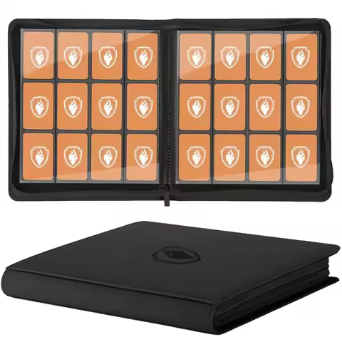Premium Zip Card Binder 12 Pocket, 480 Pockets Trading Card Binder, PU Zipper Card Collection Album