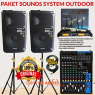 PAKET SOUND SYSTEM HUPER JS 10 / MIXER MG12XU / MICROPHONE SHEINHEISER