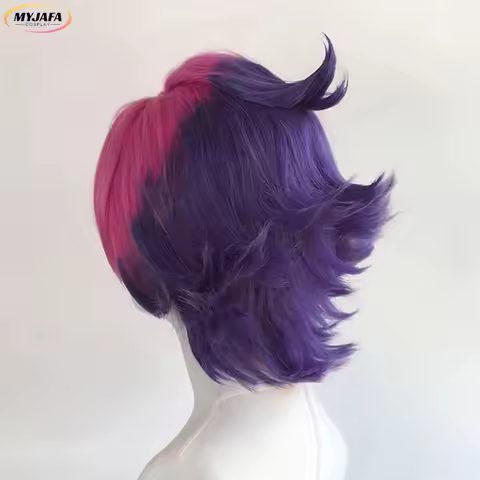 w;2,c\4.g; Cosplay Wig LOL Heartsteel Shieda Kayn 30cm Red Mixed Purple Heat Resistant Synthetic Hai