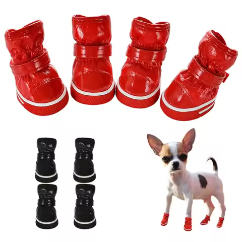 Winter Pet Dog Shoes For Small Dogs Warm Fleece Puppy Pet Shoes Waterproof Dog Snow Boots Chihuahua