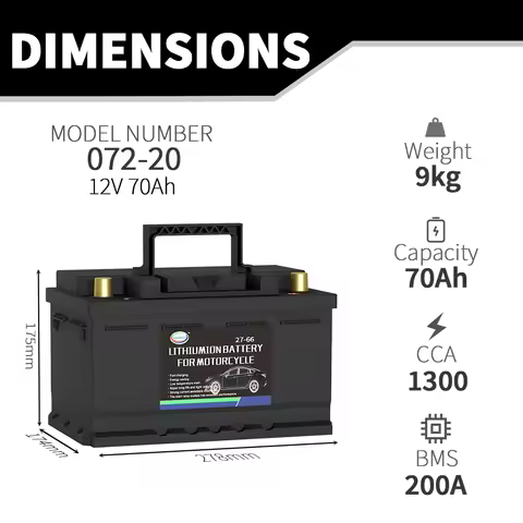 Car Battery 12V 70Ah CCA1300 LiFePO4 Start-stop Lithium Battery Instead Of Lead-acid Battery Car Sta