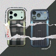 Plaid Cloth Label Electroplated Photo Frame Hard Shell Phone Case Suitable For IPhone17 17AIR 17PM 1