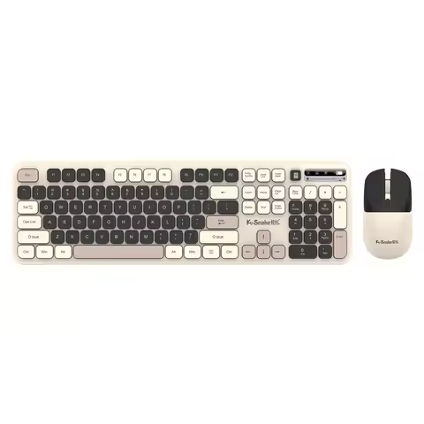 K-Snake WK500 Wireless Keyboard & Mouse Combo，Single 2.4G Receiver，Battery-Powered，Low-Noise Keys fo