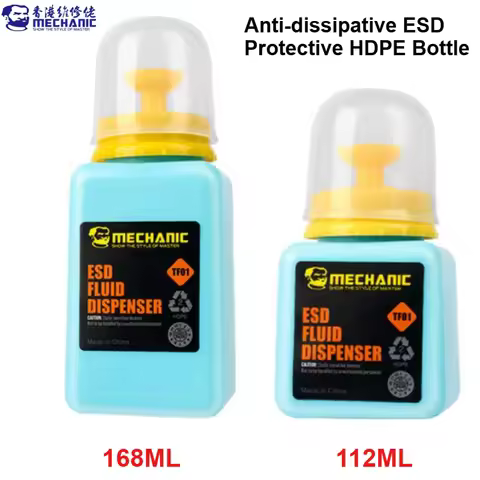MECHANIC 180ml Metal Cap Liquid Alcohol Bottle Press Pumping ESD Fluid Dispenser Plastic Container F