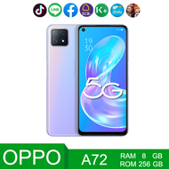 Oppo A72 5G (RAM 8 GB ROM 256 GB)  ชาร์จเร็ว 18 W .หน้าจอ6.5 นิ้ว Android 11(ติดฟิล์มกระจกให้ฟรี+ฟรีเคสใส)  พร้อมรับประกันจากร้าน 1 ปี