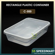 𝟱𝟱𝗦𝗣𝗘𝗘𝗗𝗠𝗔𝗥𝗧 C500 500ML RECTANGULAR CONTAINER WITH LID [ ±10SETS ] PLASTIC DISPOSABLE FOOD BOX A500 5