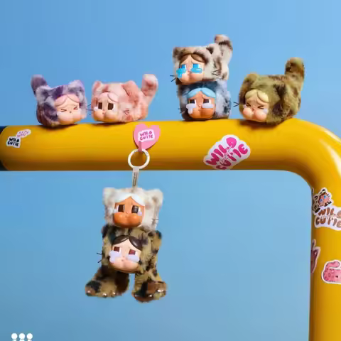 Official Genuine Popmart Crybaby Leopard Cat Series Vinyl Plush Pendant Crying Baby Blind Box Girl B