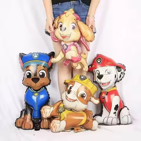 4pcs Paw Patrol Cartoon Dog Balloon Ryder Chase Skye Aluminum Film Balloon Toys Children's Birthday 