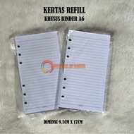 A6 Binder Refill Paper, 6Ring/s, 50 sheets