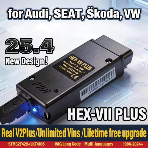 2025 HEX VII PLUS Unlimits VINs Online VAG HEX V2 Plus Hardware Usb Interface For VAG COM Diagnostic