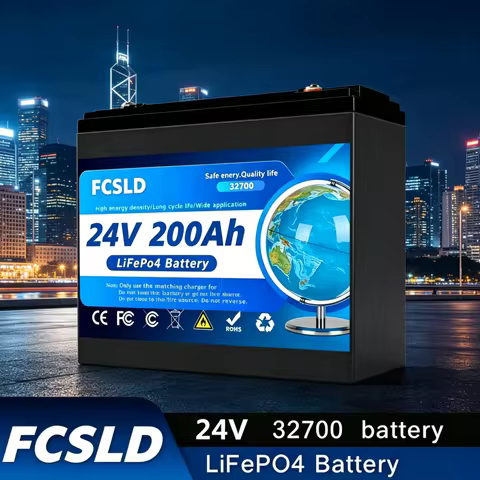 New LiFePO4 32700 24V 100Ah-200Ah Battery Built-in 200A BMS Rechargeable Lithium Iron Phosphate Sola