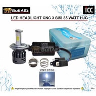 LAMPU LED 3 SISI  H6 H4 35 Watt AC DC BOHLAM LED LAMPU DEPAN BODY CNC Premium MERK AES v2582