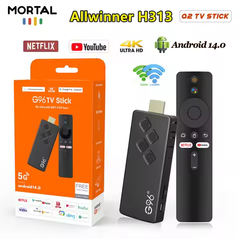G96 Mini TV Stick Home Theater Android 14 Google Voice BT5.0 4K H.265 HDR 10 2GB 16GB Allwinner H313