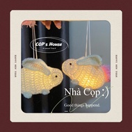 White rabbit lantern made of wool (available in 3-5 days)