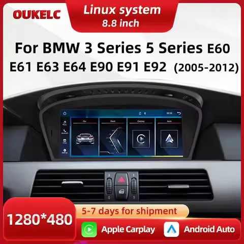 For BMW 3 5 Serie E60 E61 E64 E90 E91 E93 Wireless Carplay Android Auto BT Car Play Multimedia Video