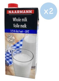 MILK - 德國NAARMANN全脂牛奶 (2 x 1000ml)(藍色盒)#00000704 UHT Full Cream Milk 3.5% fat#BEST BEFORE 31,JAN,202