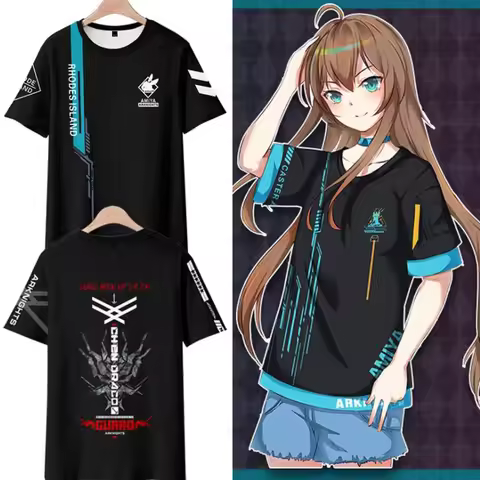 Game Arknights 3D Print T Shirt Men Women Texas Amiya Chen Lappland Exusiai Skadi W Funny T-shirt Gr