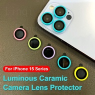 Ceramic lens protector For iPhone 15 11 12 13 14 Pro Max Plus Mini Luminated Camera Lens Protector