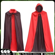 Adult Kids Vampire Cape Red Black Double Hooded Stand Halloween Collar Cape Christmas Cosplay Costum
