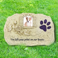 Square Window Ornament Yellow Resin Memorial Photo Frame Golden Torch Craft Photo Frame Tombstone Co