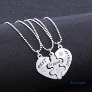 3Pcs Women's Best Friends Forever Split Heart Friendship Necklace Set