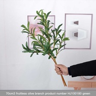 3pcs Artificial Olive Leaves Tree Branch Green Plant with Fruit for Home Garden Vase Decoration Wedd