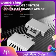 Stainless Steel Chassis Armor Axle Protector Skid Plate for  EX86190 EX 86190 LC76 1/10 RC Crawler C