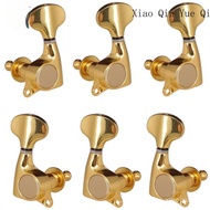 6pcs Key Peg Mechanical Tuner String Tuner for Folk Acoustic Electric Guitar Golden 3R3L