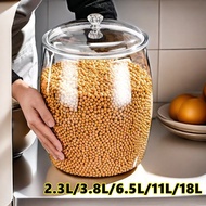 Airtight Large Capacity Rice Bucket Transparent Leakproof Jar Kitchen Storage Tank Bekas Makanan Rem