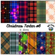 12 Sheets Christmas Tartan 8 by byte studio | Cardstock Craft Paper Junk Journal Stationery