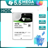 Seagate ฮาร์ดไดรฟ์ st16000nm001g 16TB EXOS x16 512e SATA 7200 Turn/Point 256mb 3.5 นิ้ว