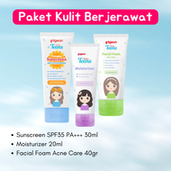 Pigeon Teens 3in1 Paket Skincare Remaja Facial Wash / Pelembab Wajah / Sunscreen Wajah SPF 35 PA+++ 