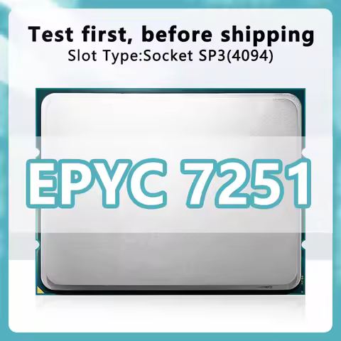 EPYC 7251 CPU 7nm 8 Cores 16 Threads 2.1GHz 32MB 120W DDR4 Socket SP3 For H11SSL i MZ01-CE1 H11DSi m