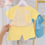 [Bé 7-32kg] Bộ ngắn tay phối caro Minky Mom thun lạnh cho bé trai bé gái từ 7-32kg