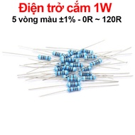 (50 pieces) Plug-in resistor 1W 5 color rings ±1% - value 0R to 120R