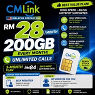 CMLINK MALAYSIA PREPAID SIM CARD (With number can self register can apply china number) 中国移动马来西亚电话卡