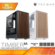 TIMBER M TG TECWARE CASING - Mid Tower mATX Case Tempered Glass (Free 4x Fan)