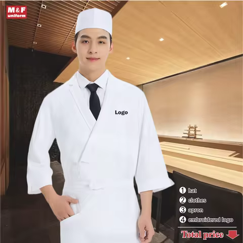 Quality Japanese restaurant workwear, kaiseki cuisine chef's clothing Japanese chef uniform, Japanes