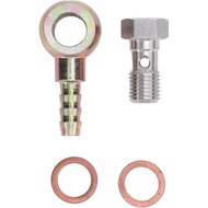 7/16inx20 UNF Banjo Adapter Stainless Steel Brake Reservoir Banjo Bolt Kit with 8mm Barb for Transpo