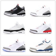 New Spot Sports Shoes Putian Shoes Foreign Trade Factory Wholesale Jordan AJ3 Joe 3 Black Cement Fla