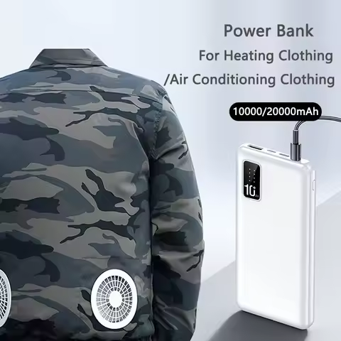 20000mAh Power Bank for Heated Vest Jacket Air Condition Clothes Powerbank with 7.4V DC Port Bateria