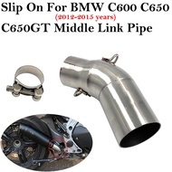 Slip-On For BMW C600 C650GT C650 GT 2012 - 2015 Motorcycle Exhaust Escape muffler Middle Link Pipe C