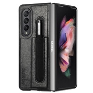 Samsung Z Fold 4, Z Fold 3, Z Fold 3 case with pen holder, high quality leather phone case