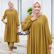 BISA COD NIRA SET + CELANA SIZE M L XL XXL JUMBO BAHAN CRINGKLE PREMIUM IMPORT STELAN WANITA KEKINIA