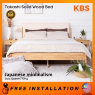 (FREE Installation+Shipping) KBS Takashi SOLID WOOD Bed Frame / Muji Style Furniture /Japanese Japan